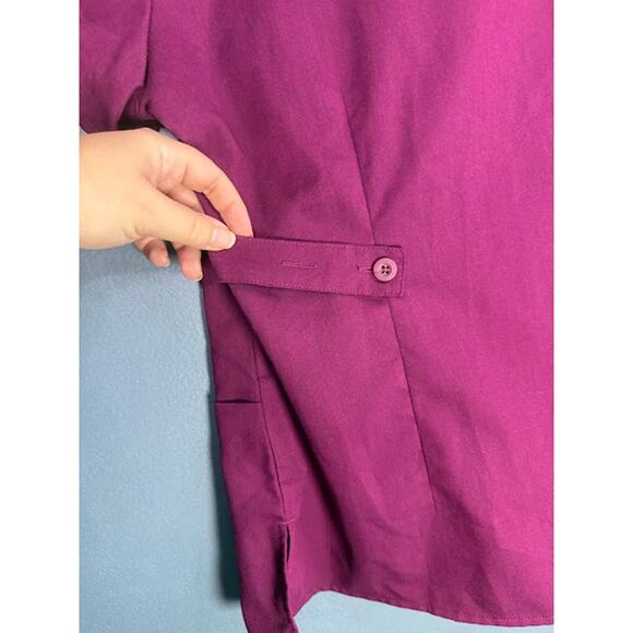 Grey's Anatomy by Barco Women's Size Medium Scrub Top Maroon Dark Purple Nurse - Picture 6 of 8